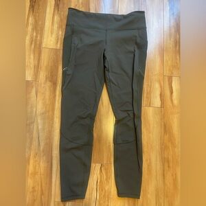 Lululemon | Olive Green Leggings with Meah Cut out Detail